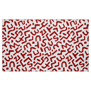 Tela Patrón abstracto 170822 - Rojo rubí sobre blanco