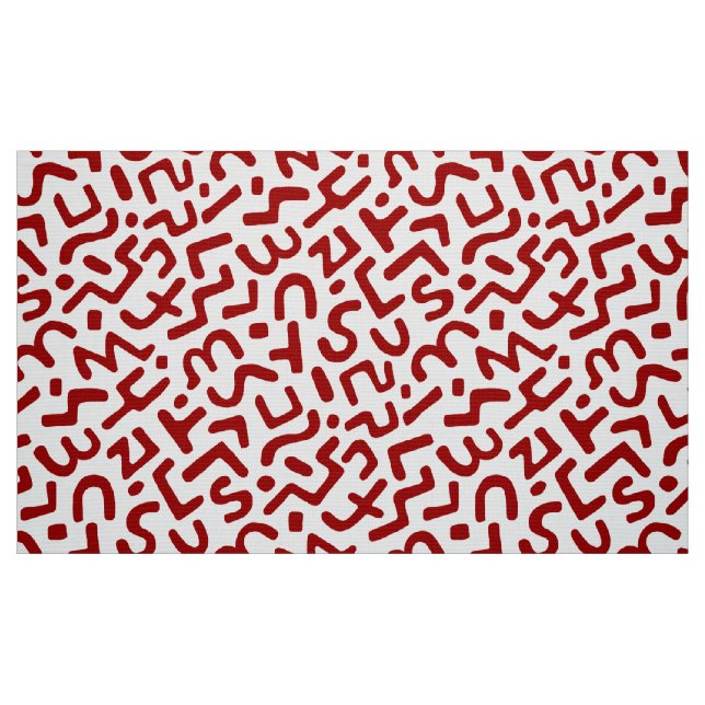 Tela Patrón abstracto 170822 - Rojo rubí sobre blanco ("Cuarto gordo" (fat quarter))