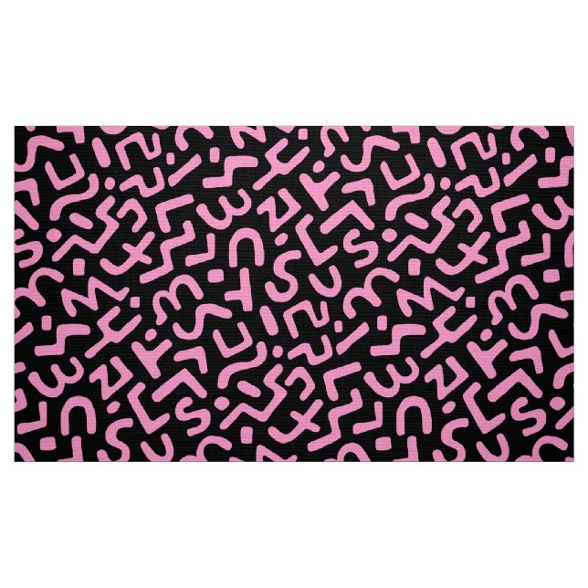 Tela Patrón abstracto 170822 - Rosa en negro ("Cuarto gordo" (fat quarter))