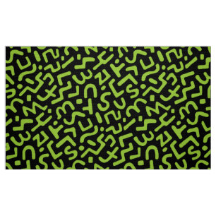 Tela Patrón Abstracto 170822 - Verde Marciano sobre Neg