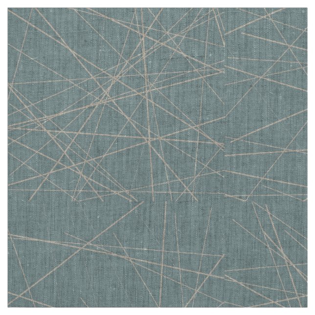 Tela Patrón abstracto geométrico de Beige y Aqua (Retal)