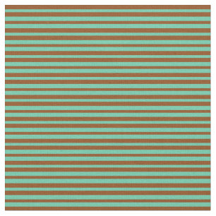 Tela Patrón acuamarino y marrón