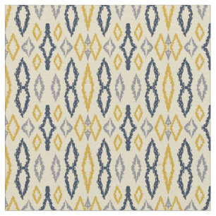 Tela Patrón amarillo azul Ikat marroquí