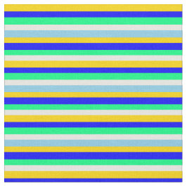Tela Patrón amarillo, azul, verde, blanco y azul cielo