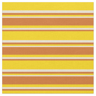 Tela Patrón amarillo, chocolate y beige