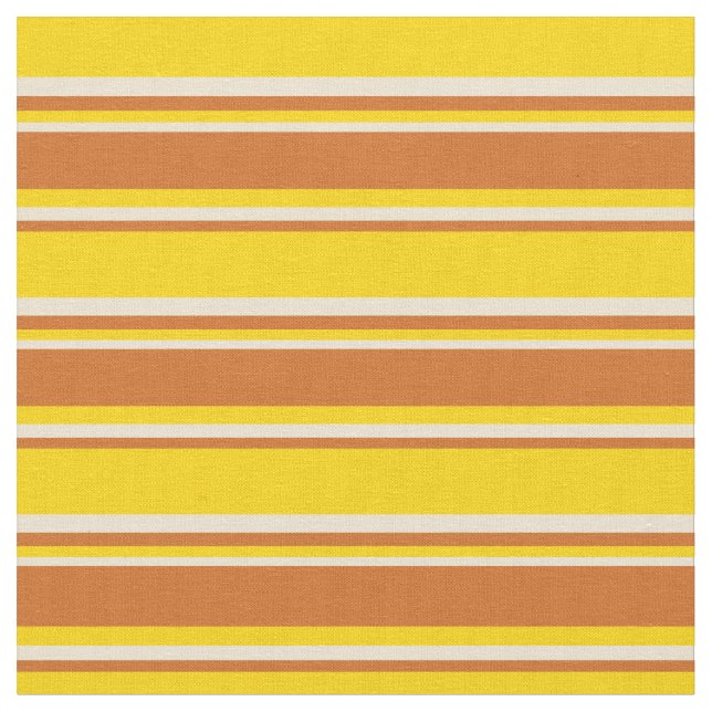Tela Patrón amarillo, chocolate y beige (De cerca)