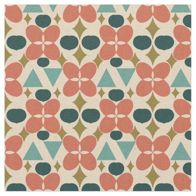 Tela Patrón amarillo de diamante de flores modernas de  (De cerca)