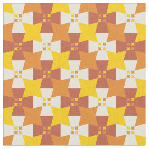 Tela Patrón amarillo y naranja otoñal con estrellas