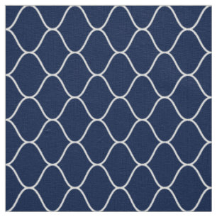 Tela Patrón Amime - Blanco sobre Azul Índigo Oscuro 001
