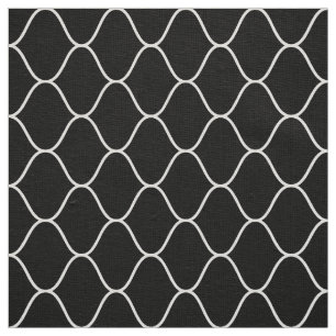 Tela Patrón Amime - Blanco sobre Negro