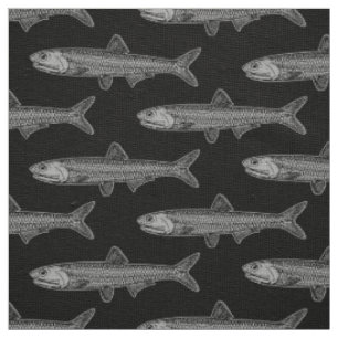 Tela Patrón anchovy - negro y 30% gris