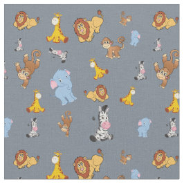 Tela patrón animal de safari de Cute gris - Giraffe, el