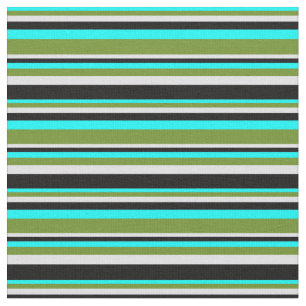 Tela Patrón Aqua, Green, Lavender y Black Striped