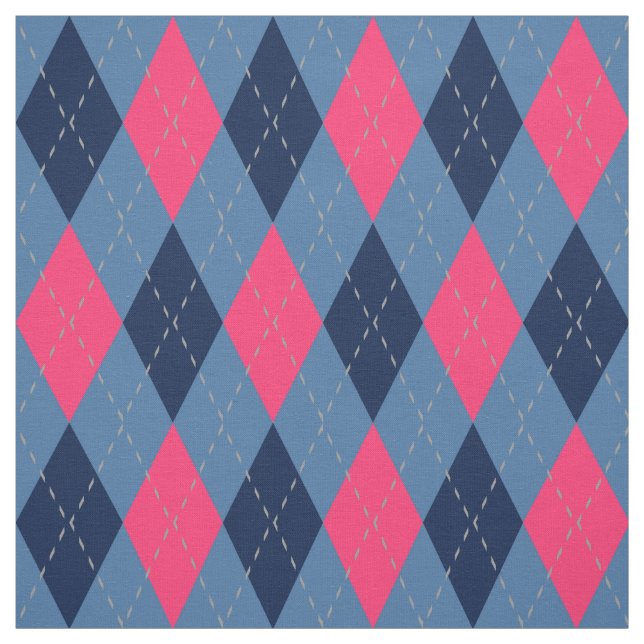 Tela Patrón argla rosa y azul (Retal)