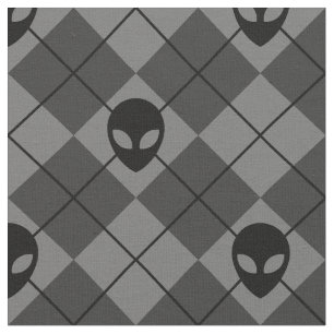 Tela Patrón Argyle de Alien Negro y Gris
