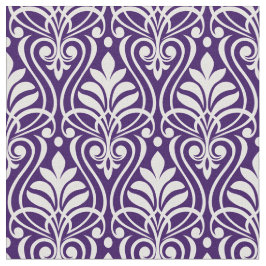 Tela Patrón Art Deco 01 - Blanco en Cadbury Purple