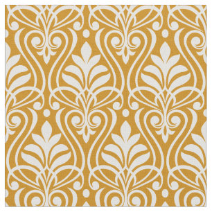 Tela Patrón Art Deco 01 - Blanco sobre el oro Deco 2