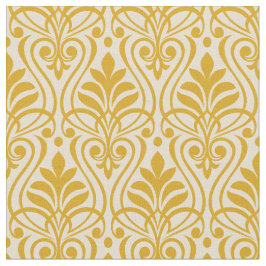 Tela Patrón Art Deco 01 - Deco Gold 2 en blanco roto