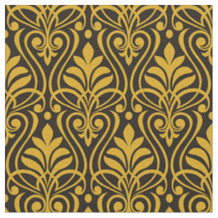 Tela Patrón Art Deco 01 - Deco Gold 2 en negro