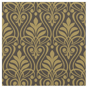 Tela Patrón Art Deco 01 - Deco Gold sobre Deco Black