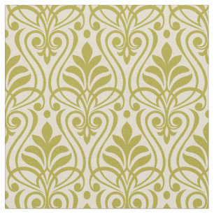 Tela Patrón Art Deco 01 - Deco Oro en blanco