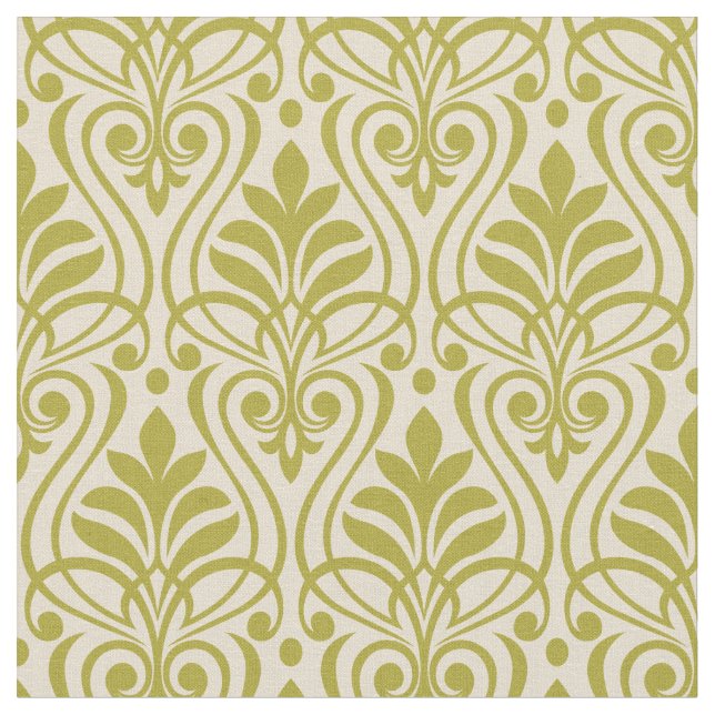 Tela Patrón Art Deco 01 - Deco Oro en blanco (De cerca)
