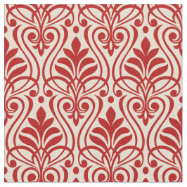 Tela Patrón Art Deco 01 - Escher Red on Off-White