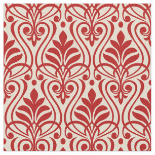 Tela Patrón Art Deco 01 - Escher Red on Off-White