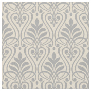 Tela Patrón Art Deco 01 - Gris español sobre blanco rot