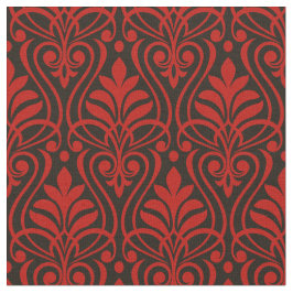 Tela Patrón Art Deco 01 - Rojo de Milán sobre negro