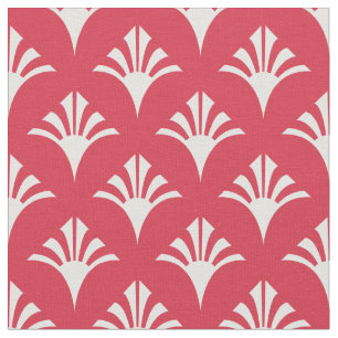 Tela Patrón Art Deco 02 - Blanco sobre el Paraíso Rosa