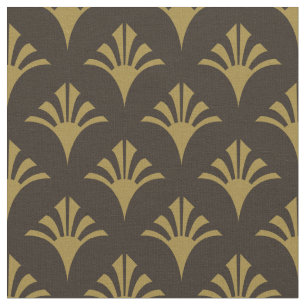 Tela Patrón Art Deco 02 - Deco Gold sobre Deco Black