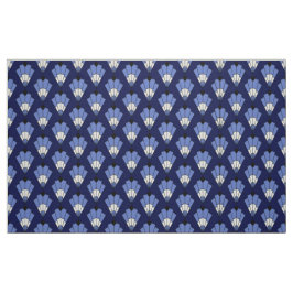 Tela Patrón Art Deco de Marina y azul pálido