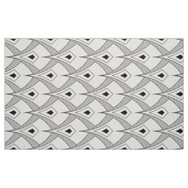 Tela Patrón Art Deco en blanco y negro