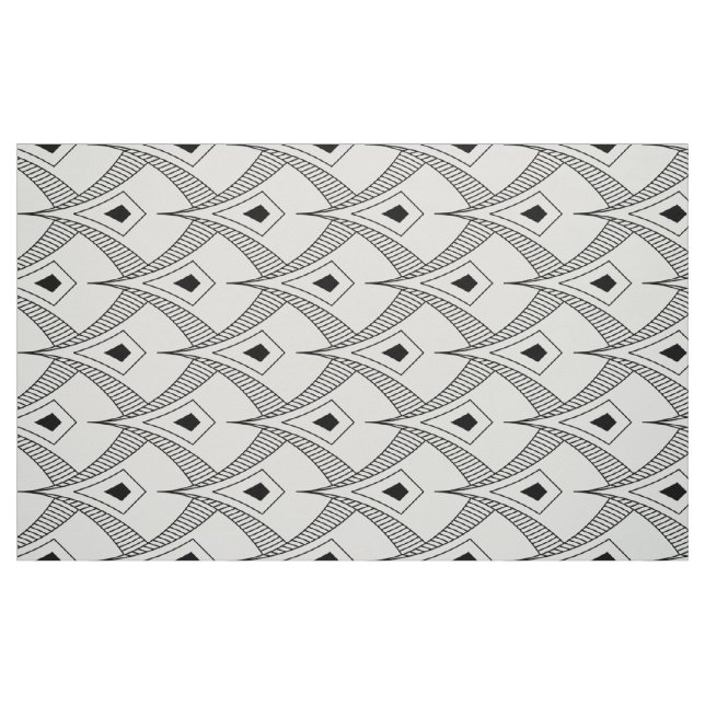 Tela Patrón Art Deco en blanco y negro ("Cuarto gordo" (fat quarter))