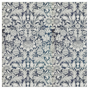 Tela Patrón Art Nouveau azul y blanco