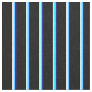 Tela Patrón azul, acuático, cian claro y color negro