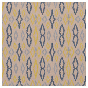 Tela Patrón azul amarillo Ikat Pastel marroquí