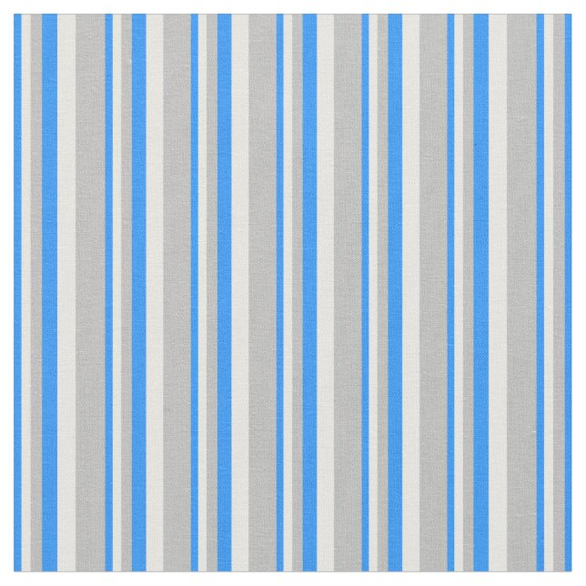 Tela Patrón azul, blanco y gris (De cerca)