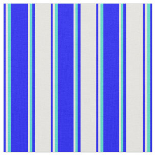 Tela Patrón azul, blanco y turquesa
