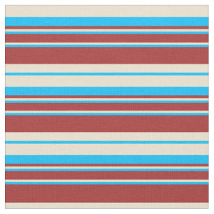 Tela Patrón azul cielo profundo, beige y marrón