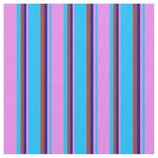 Tela Patrón azul cielo profundo, violeta, azul y marrón (De cerca)