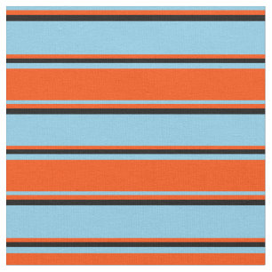 Tela Patrón azul cielo, rojo y negro