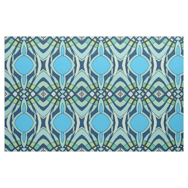 Tela Patrón azul Funky ("Cuarto gordo" (fat quarter))