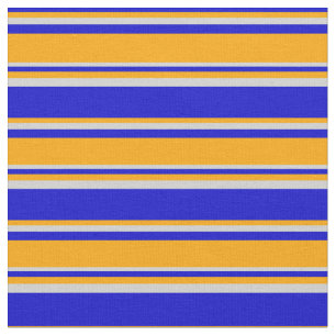 Tela Patrón azul, Naranja y gris claro