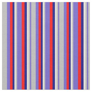 Tela Patrón azul pizarra, gris, beige, azul y rojo