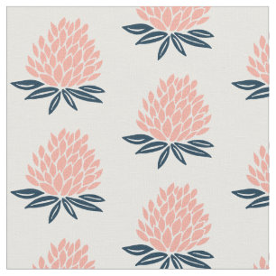 Tela Patrón azul rosa azul acuático de Lotus