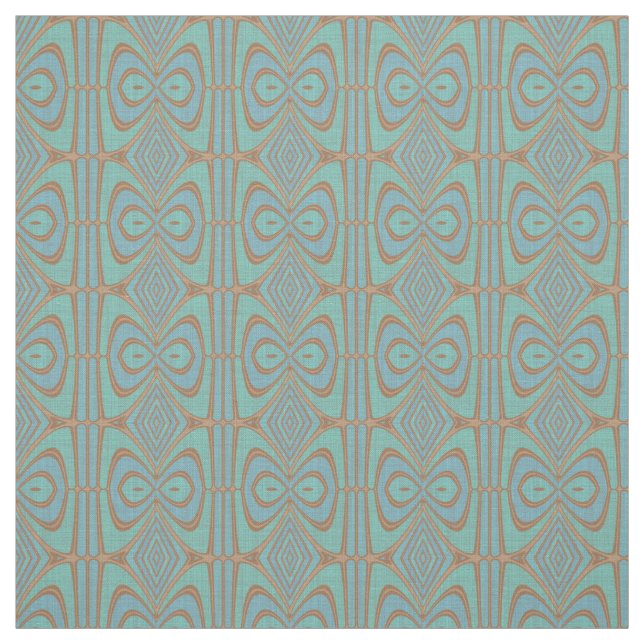 Tela Patrón azul turquesa Moda Nouveau Deco (Retal)