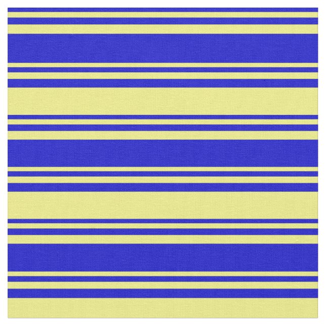 Tela Patrón azul y amarillo de franjas (De cerca)