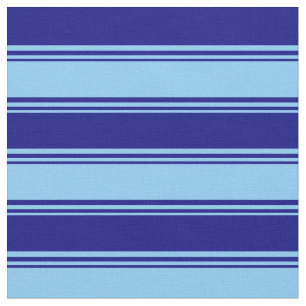 Tela Patrón azul y azul claro en lino/rayado